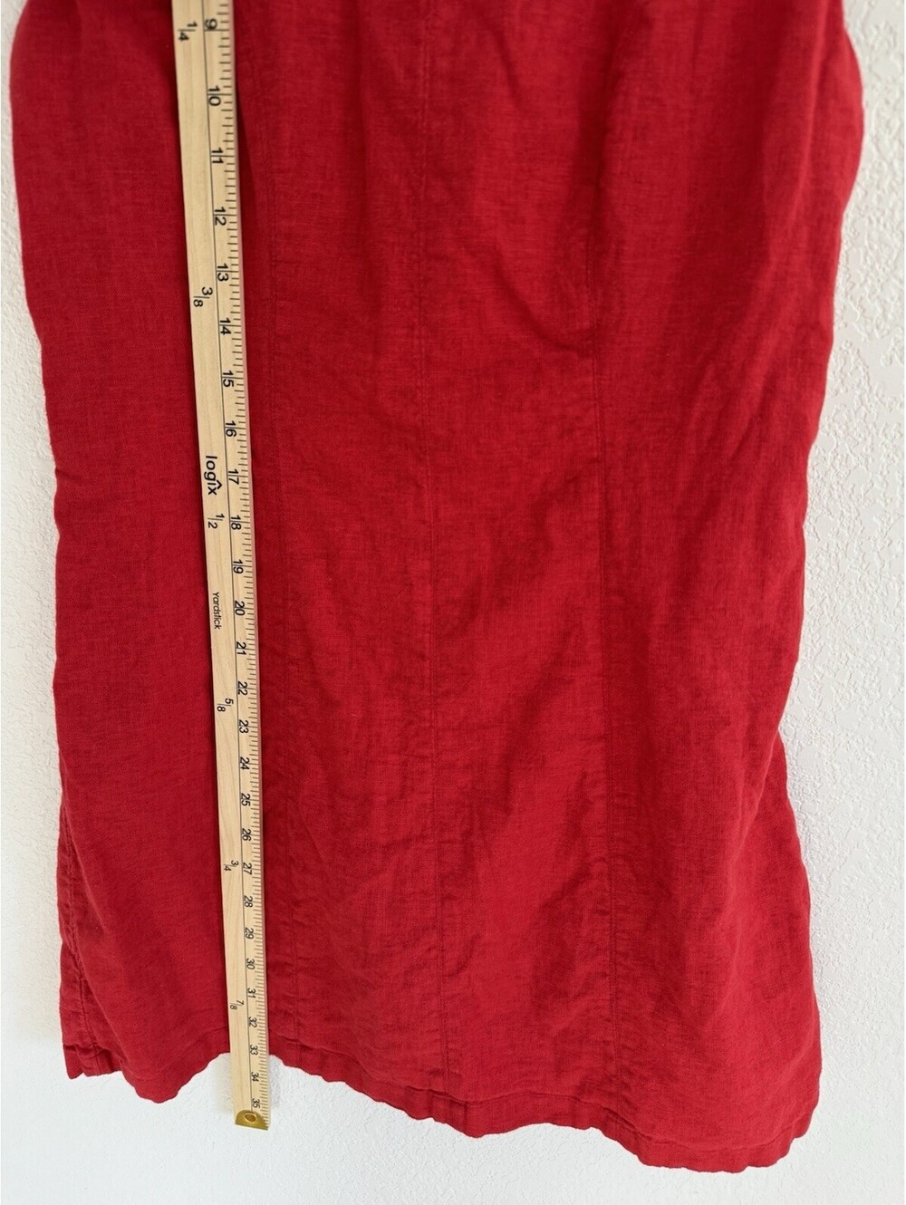 Abercrombie & Fitch Dress Red Linen Cotton Blend Open Back Sleeveless Women’s M - Picture 5 of 7